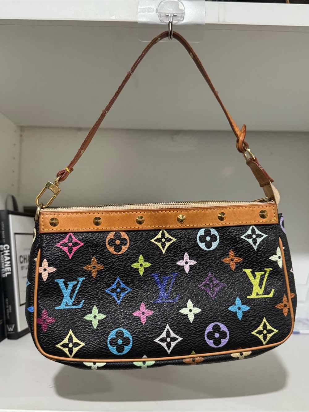 Louis Vuitton Black Multicolor Monogram Canvas Shoulder Pochette